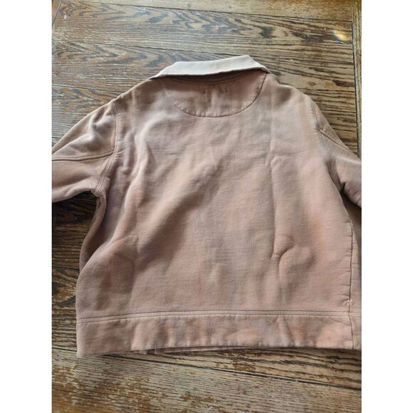 ALEX MILL crosby tan  Cotton-Fleece Half-Zip Sweatshirt sz Medium - Picture 4 of 5